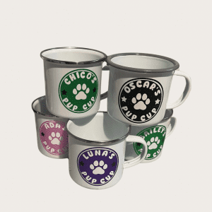 Enamel Mugs- Custom Pup Cup