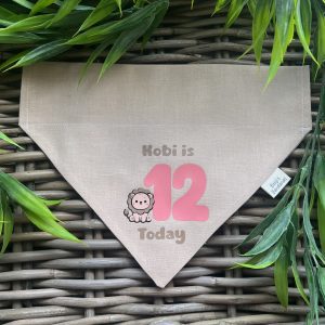 Cotton Bandana - Lion Custom Birthday Age and Name