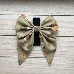 Bespoke Cotton Bow Tie- Paw-tumn Leaves and Lattes