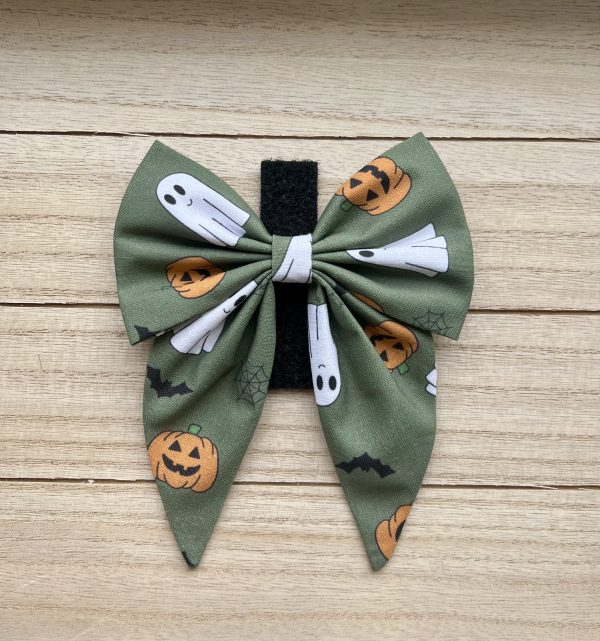 Bespoke Cotton Sailor Bow- Creepin' It Cute - Green