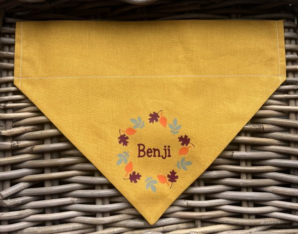 Mustard Cotton Bandana- Custom Autumn Wreath