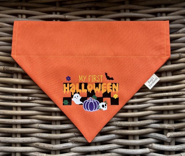 Orange Cotton Bandana- My First Halloween