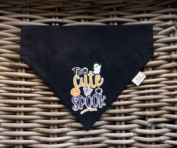 Black Cotton Bandana- Too Cute to Spook
