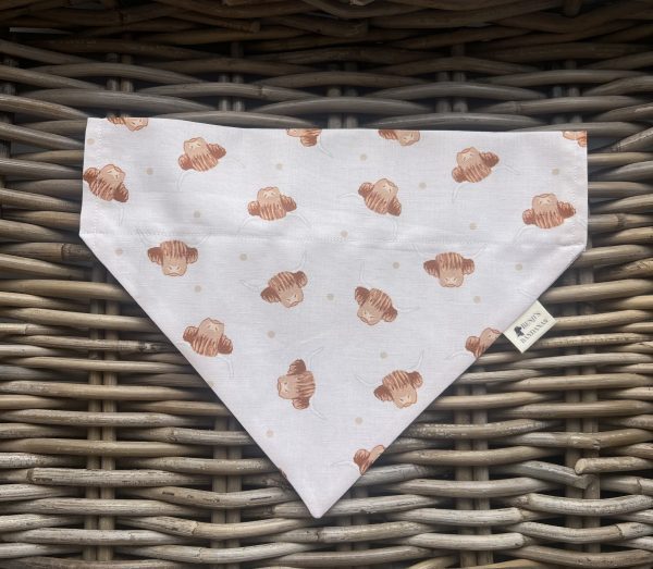 Cream Cotton Bandana- Highland Cow Print