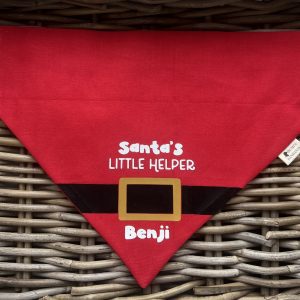 Red Cotton Bandana- Little Helper (Santa)
