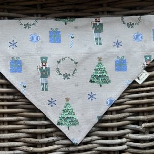 Cream Cotton Bandana- Nutcracker (Blue)