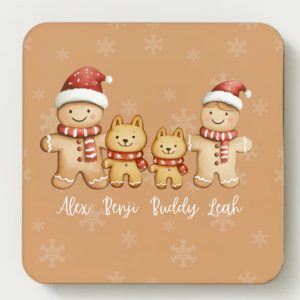 Christmas Coaster- Custom Gingerbread Family
