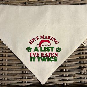 Cream Cotton Bandana- He's Making A List