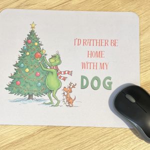 Christmas Mouse Mat- Home With My Dog