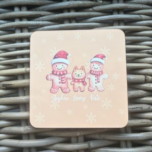 Christmas Coaster- Custom Gingerbread Family