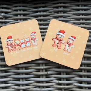 Christmas Coaster- Custom Gingerbread Family