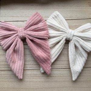 Corduroy Bow Tie/Sailor Bow- Ivory