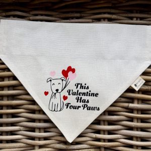 Cotton Ivory Bandana - This Valentine Has Four Paws