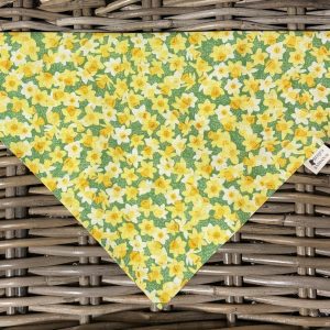 Green Cotton Bandana- Daffodils
