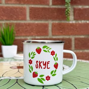 Enamel Mugs- Custom Summer Fruits Wreath