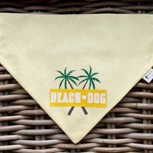 Cotton Bandana - Palm Trees/Beach Dog