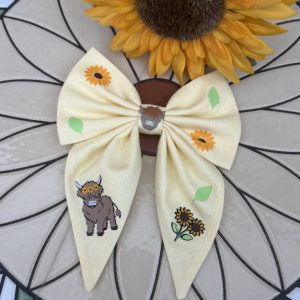 Cotton Sailor Bow - Highland Cow Sunflowers