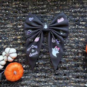Cotton Sailor Bow - Too Cute to Spook- Pink Pumpkin