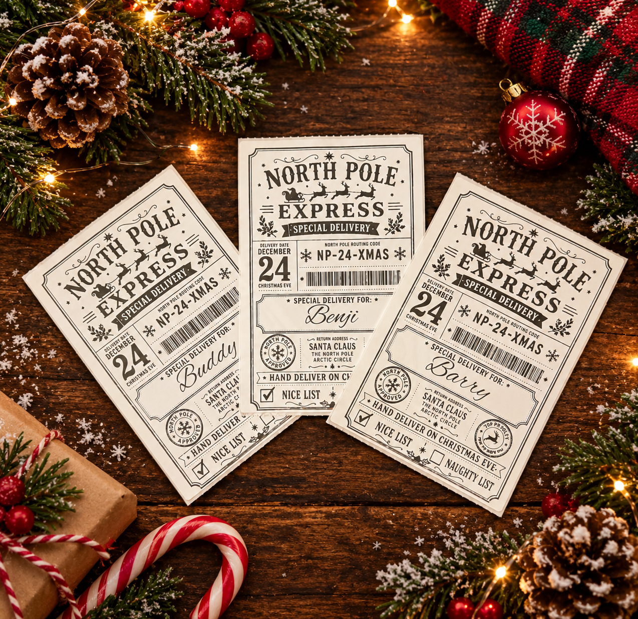 Customisable Santa Delivery Gift Labels- x10 Labels - Image 2
