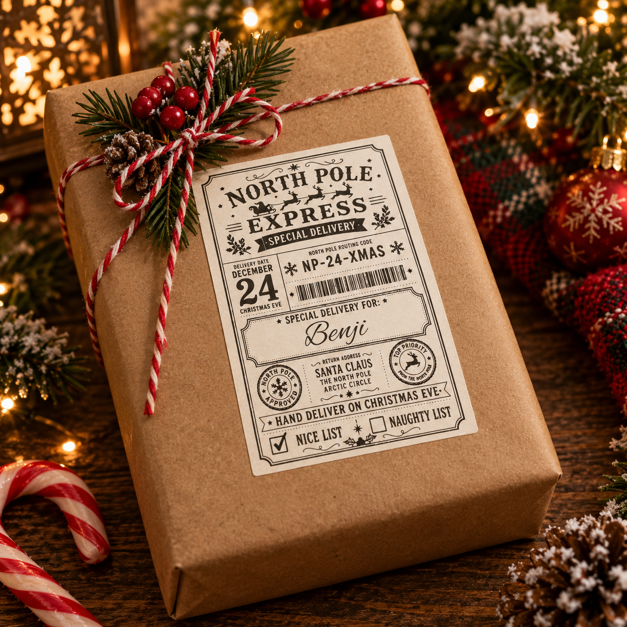 Customisable Santa Delivery Gift Labels- x10 Labels